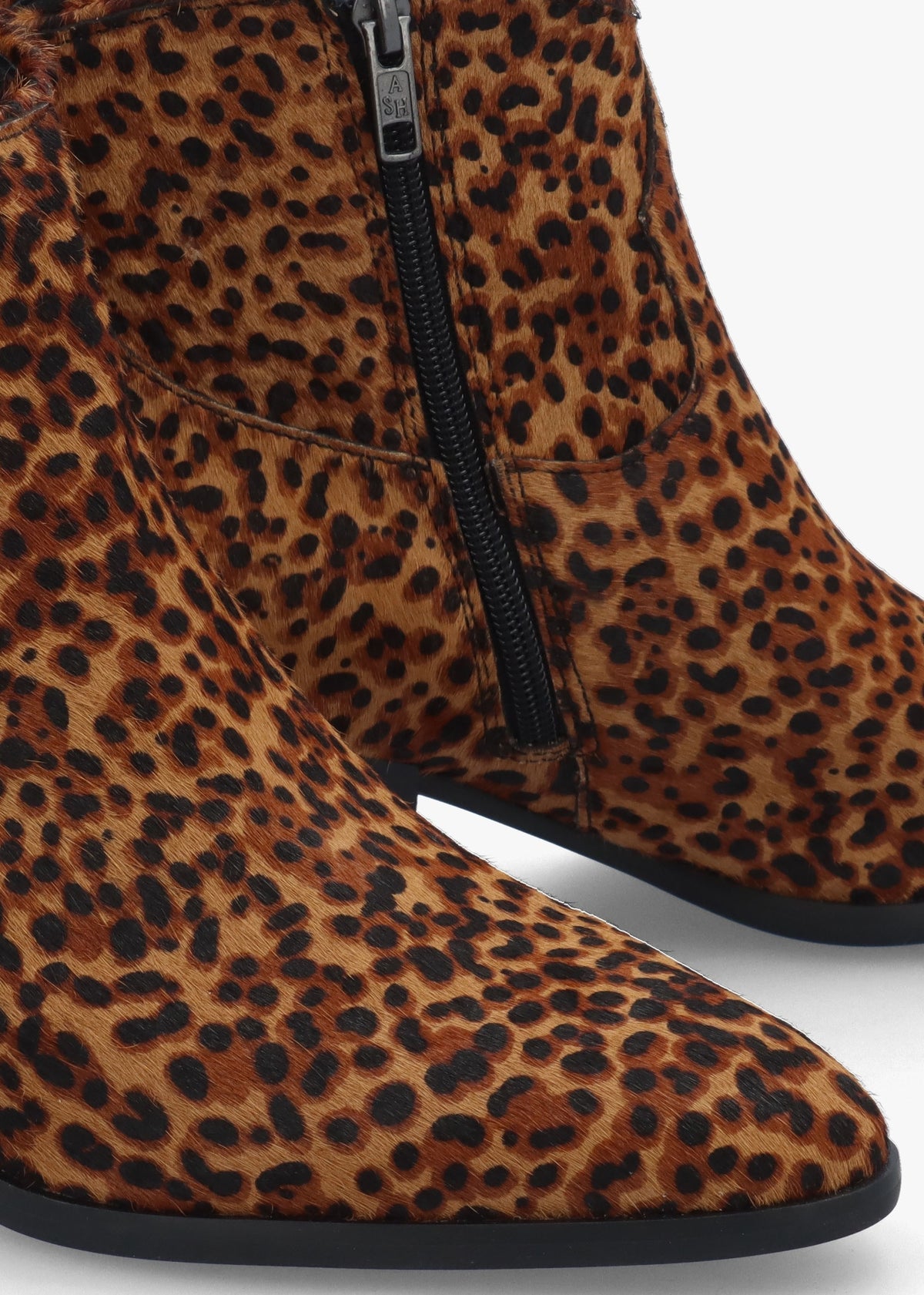 Fame Leopard Pony Hair Western Ankle Boots