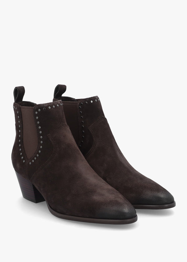 Funk Africa Suede Studded Western Ankle Boots