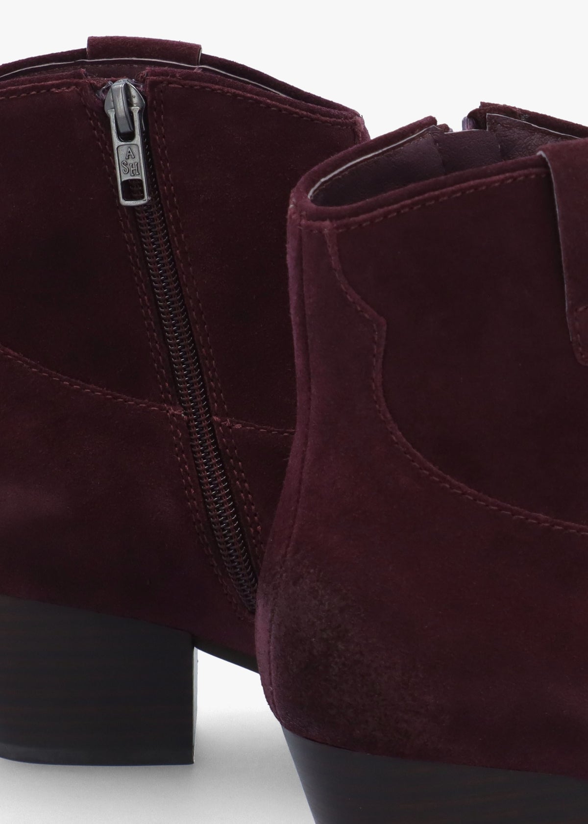 Fame Sangria Suede Western Ankle Boots