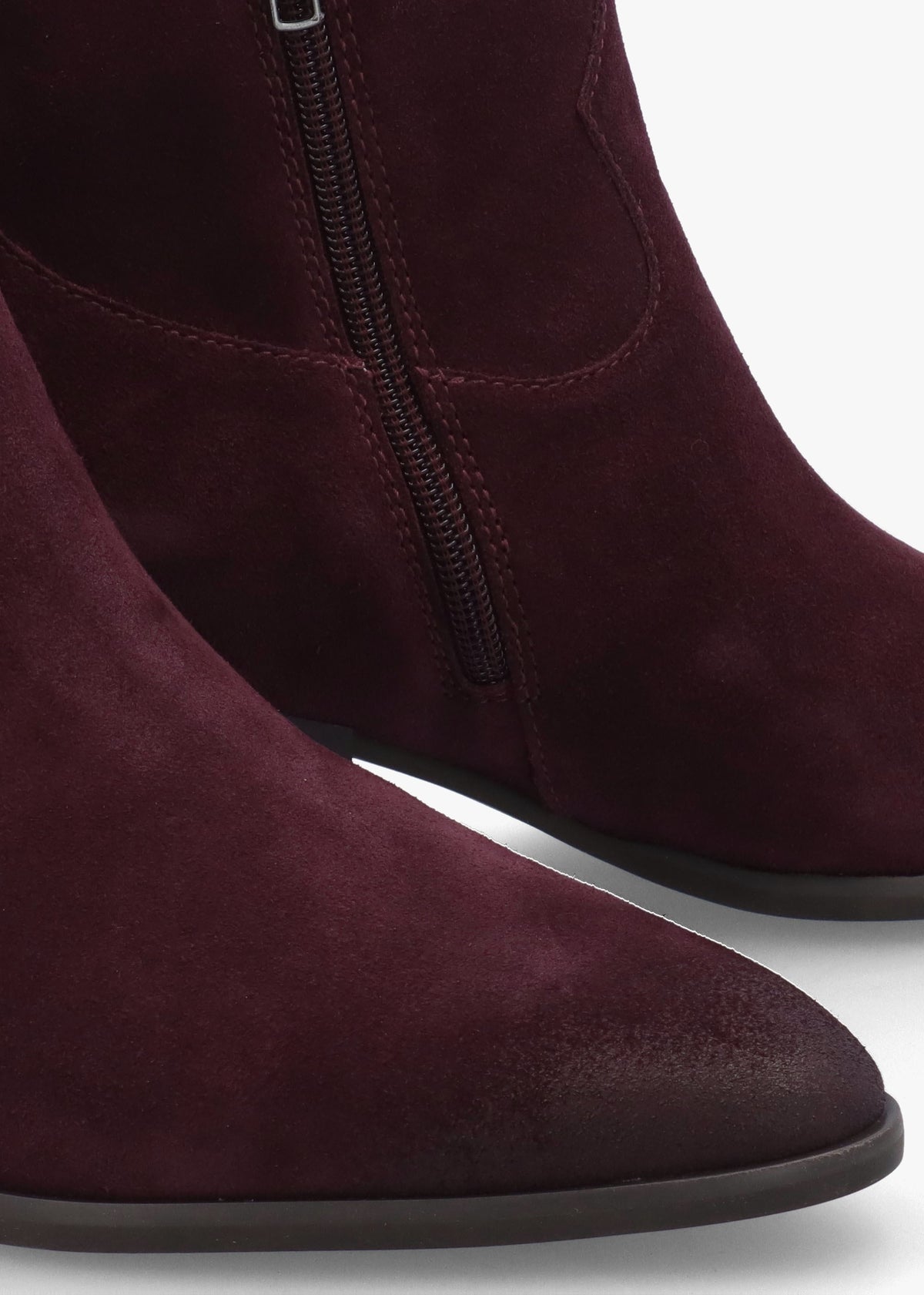 Fame Sangria Suede Western Ankle Boots
