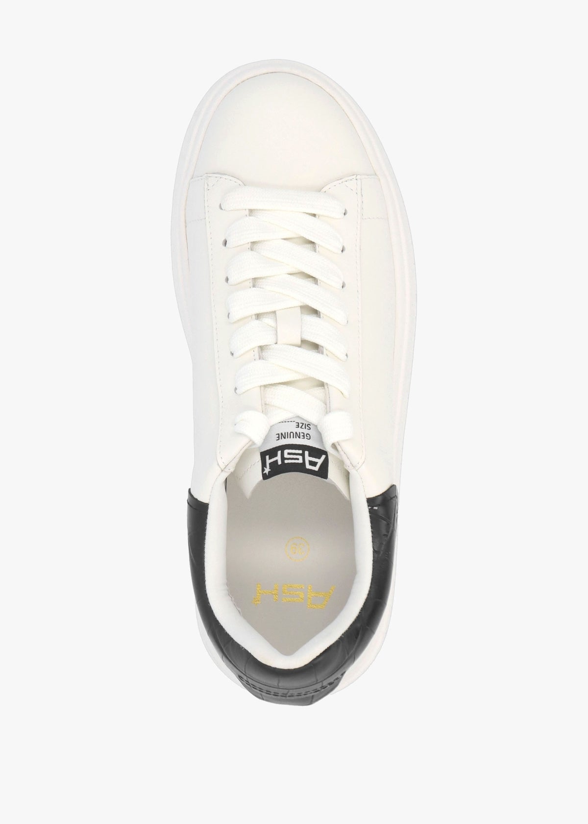 Moby White Black Cocco Lux Leather Trainers