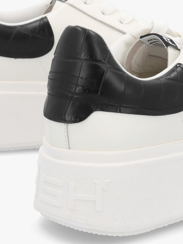 Moby White Black Cocco Lux Leather Trainers