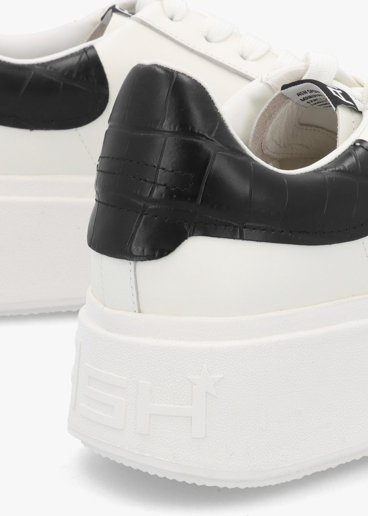 Moby White Black Cocco Lux Leather Trainers