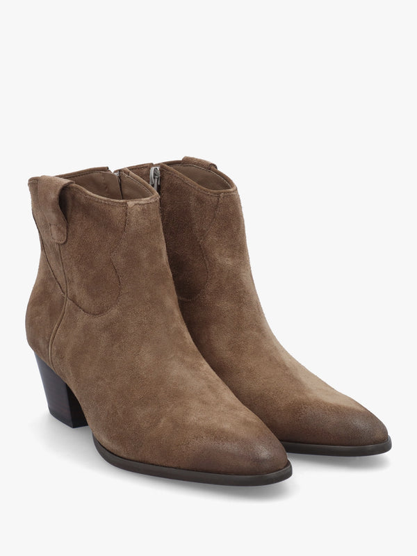 Fame Fandango Suede Western Ankle Boots