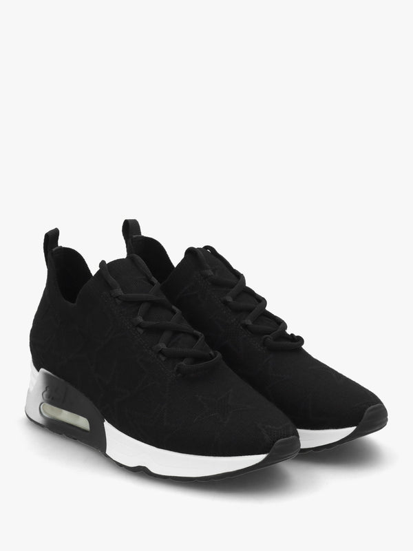 Lucky Star Black Knitted Trainers