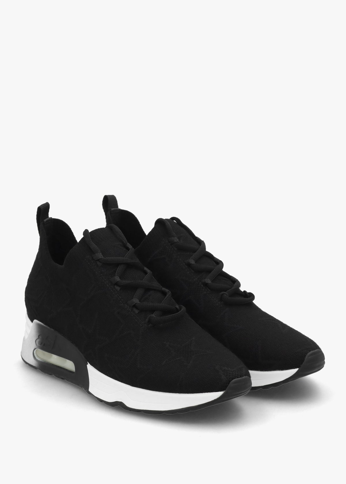 Lucky Star Black Knitted Trainers
