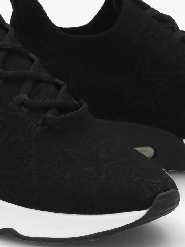Lucky Star Black Knitted Trainers