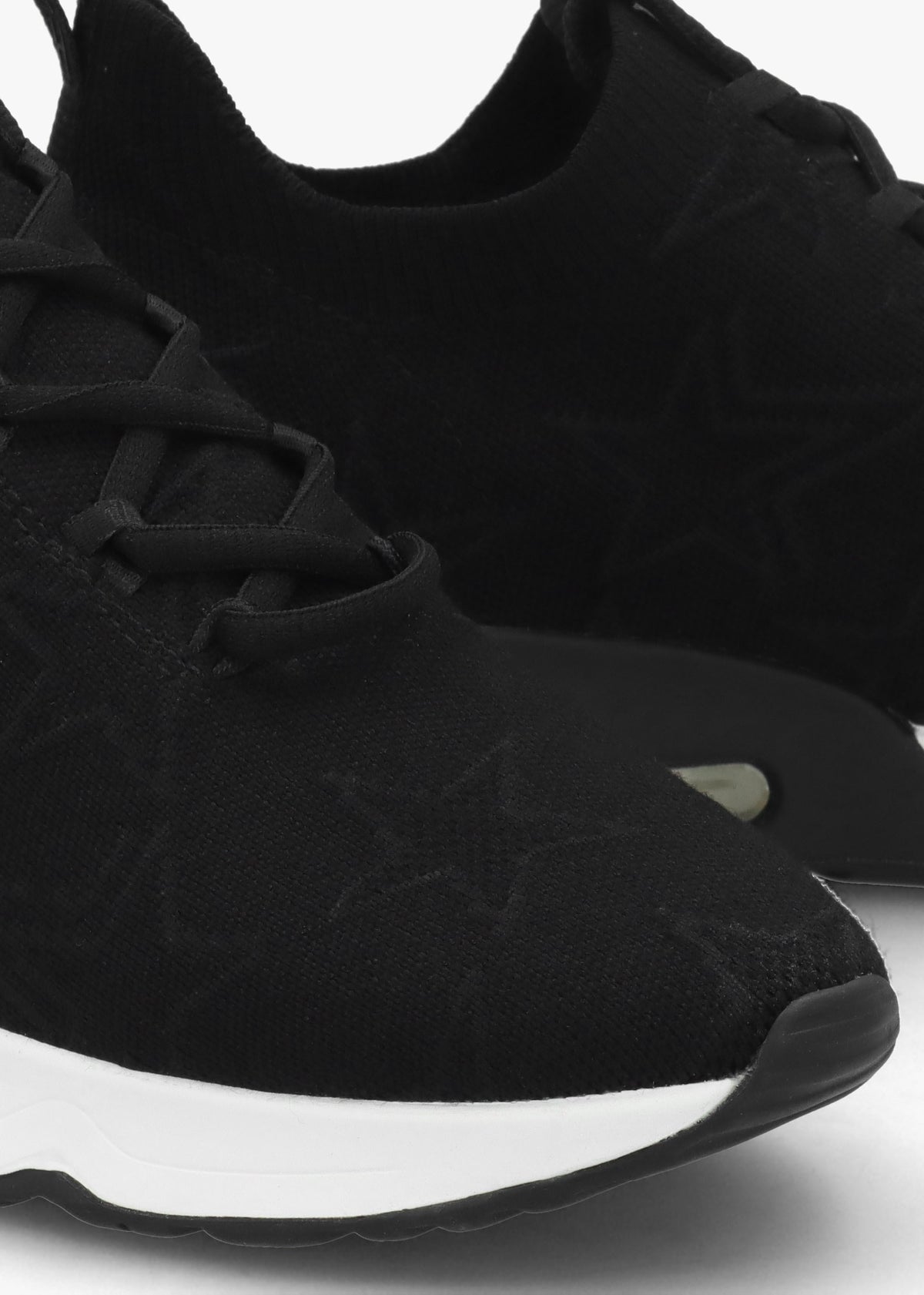 Lucky Star Black Knitted Trainers