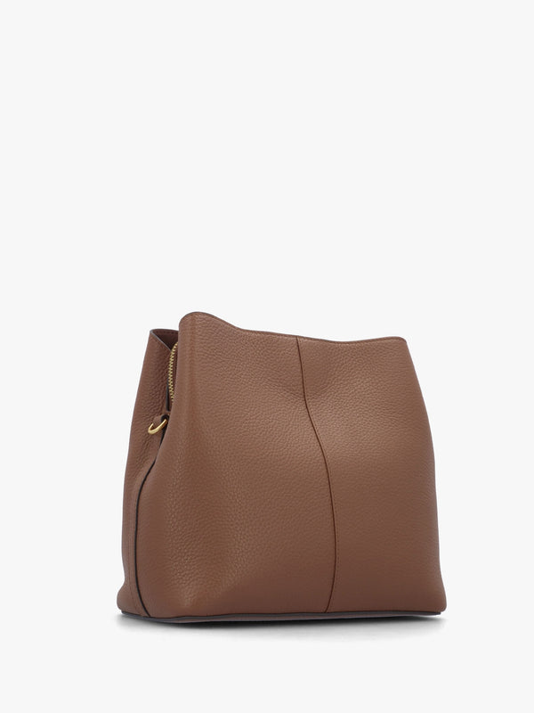 Dukes Place Medium Compartment Saddle Grained Leather Cross-Body Bag