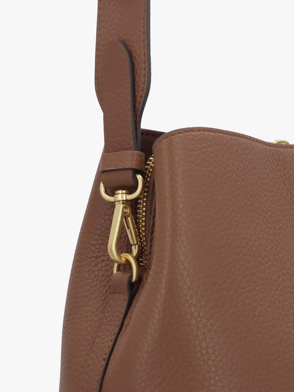 Dukes Place Medium Compartment Saddle Grained Leather Cross-Body Bag