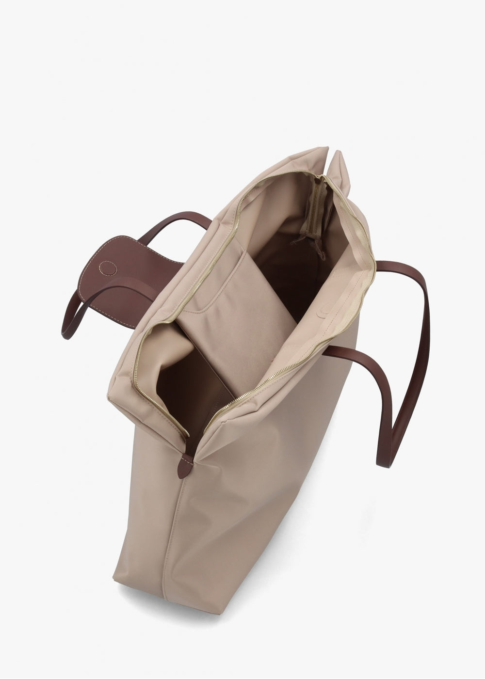 Pockets Essentials Large Top Zip Porcini Tote Bag