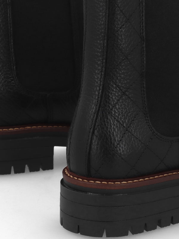 Evie Black Leather Chelsea Boots