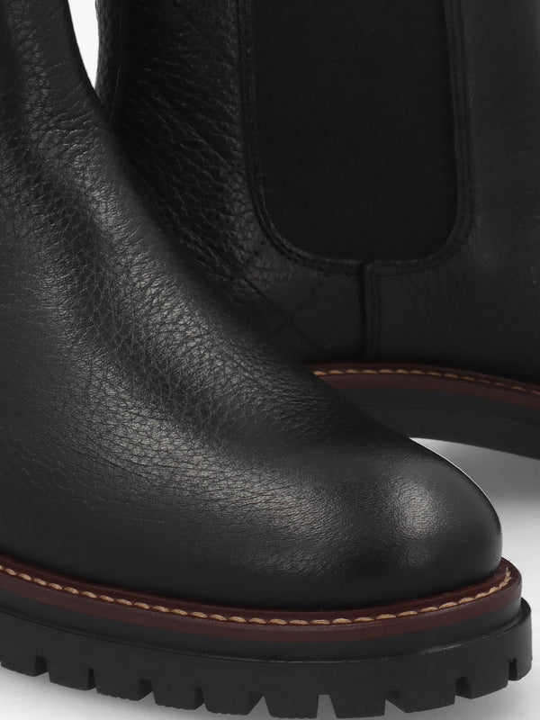 Evie Black Leather Chelsea Boots