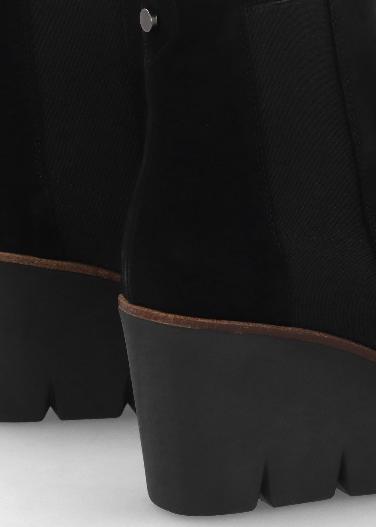 Alpaca Black Suede Wedge Ankle Boots