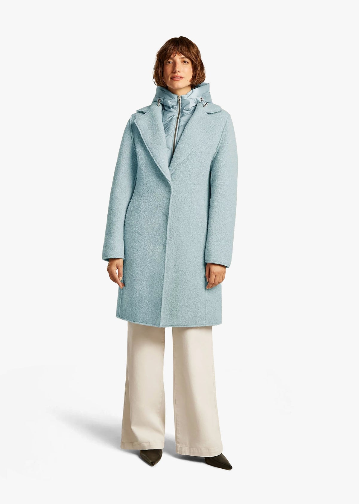 Tara Sea Foam Bouclé Blazer Coat