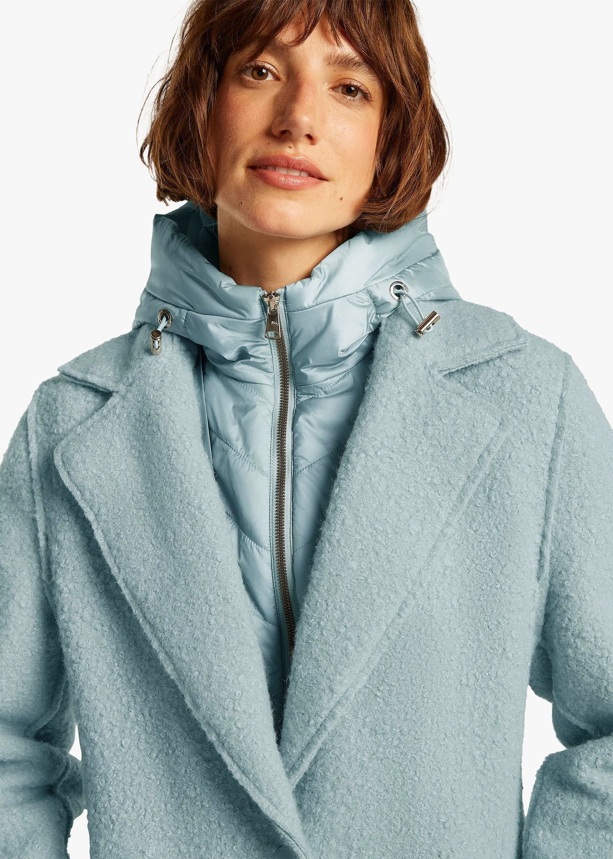 Tara Sea Foam Bouclé Blazer Coat