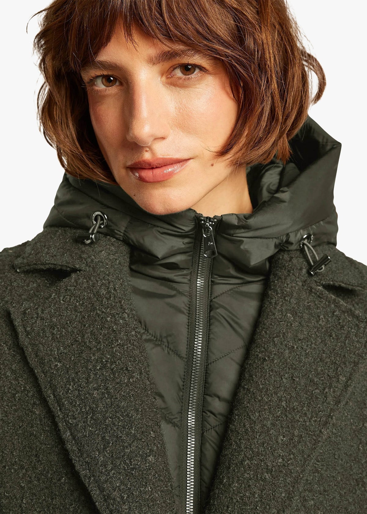Tara Silt Green Bouclé Blazer Coat