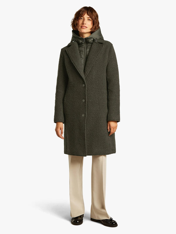 Tara Silt Green Bouclé Blazer Coat