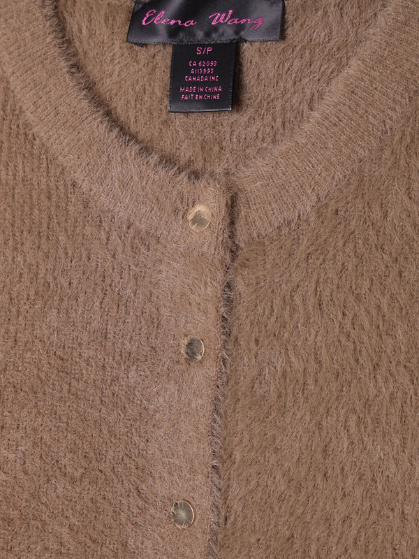 Brown Soft Chenille Cardigan