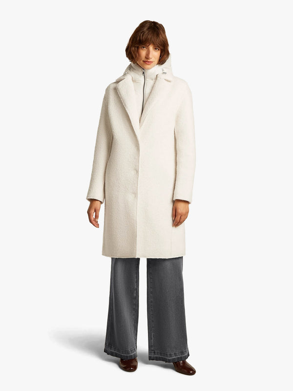 Tara Off White Bouclé Blazer Coat