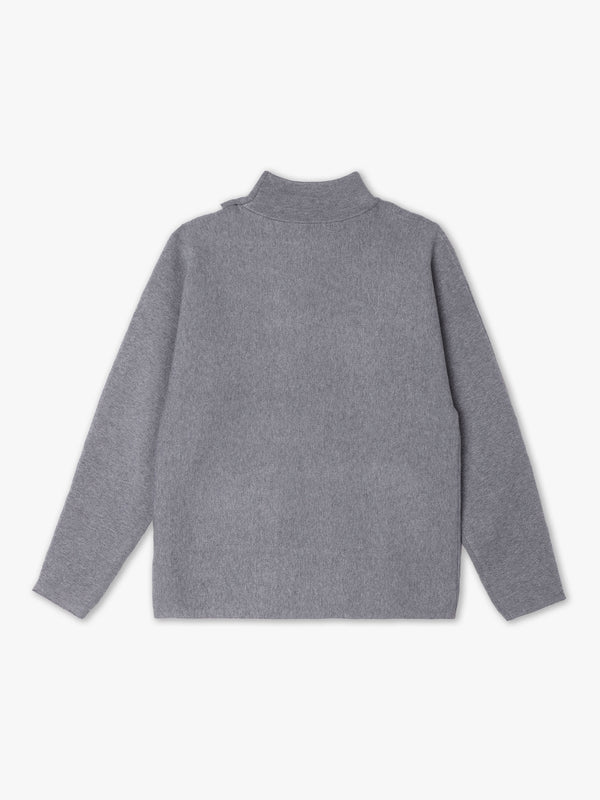 Grey Two Tone Panel Knitted Jumper