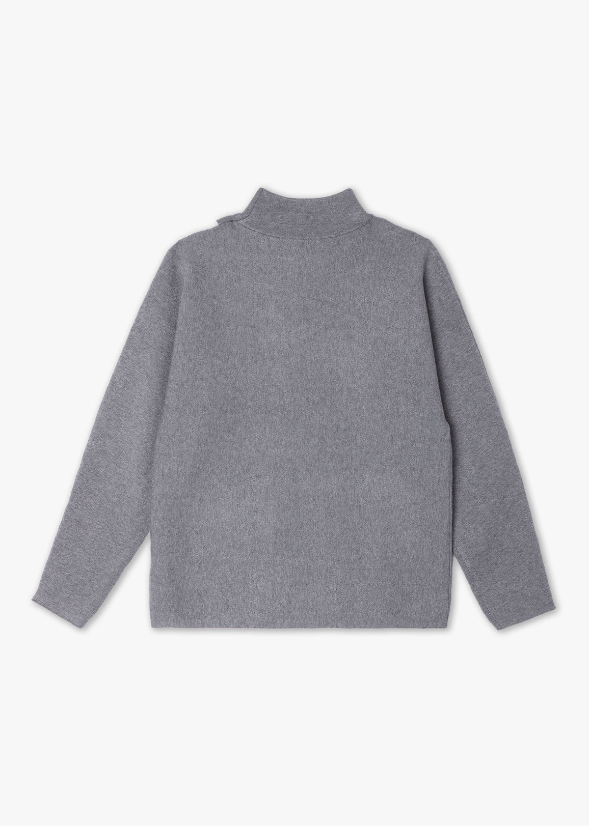 Grey Two Tone Panel Knitted Jumper