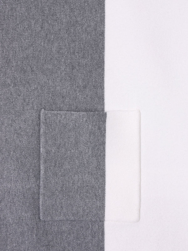 Grey Two Tone Panel Knitted Jumper