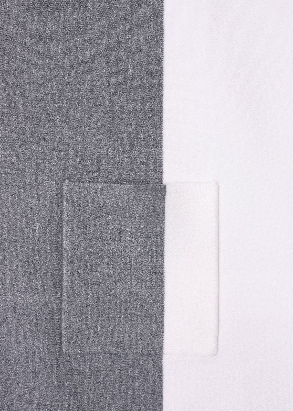 Grey Two Tone Panel Knitted Jumper