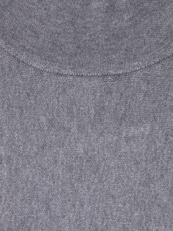Grey Two Tone Panel Knitted Jumper