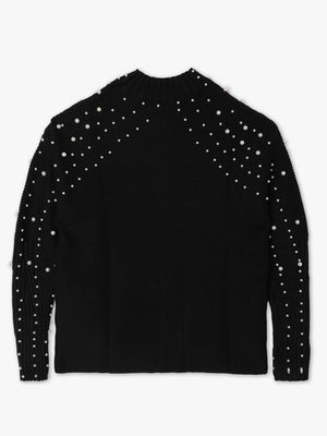Black Peal Embellished Knitted Jumper
