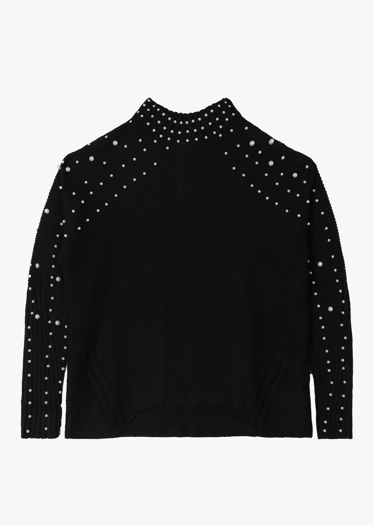Black Peal Embellished Knitted Jumper