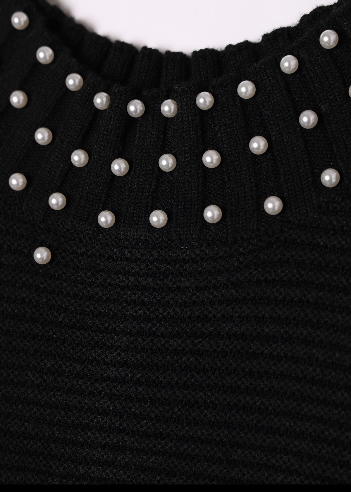 Black Peal Embellished Knitted Jumper