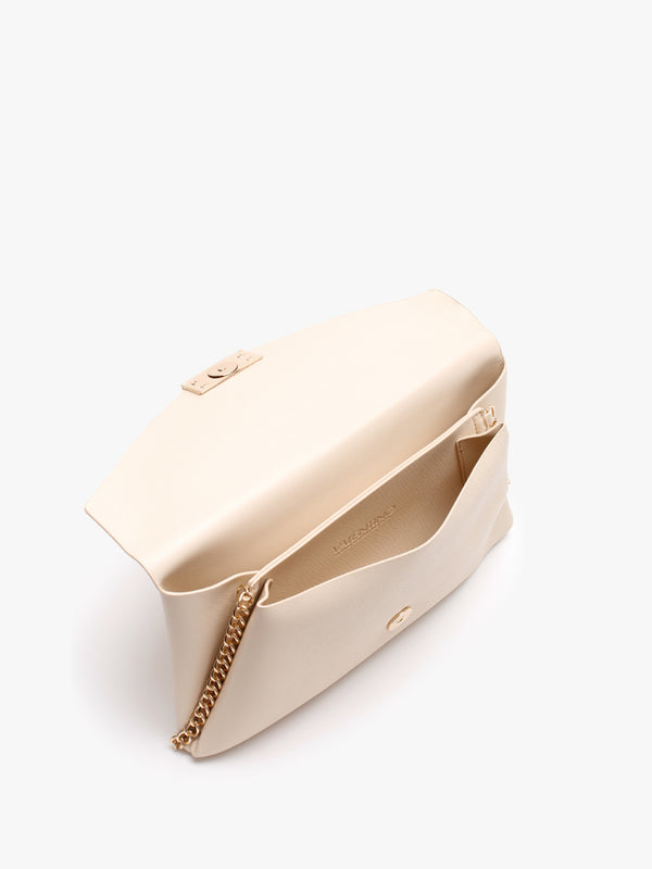 Arpie Ecru Saffiano Envelope Pochette Bag