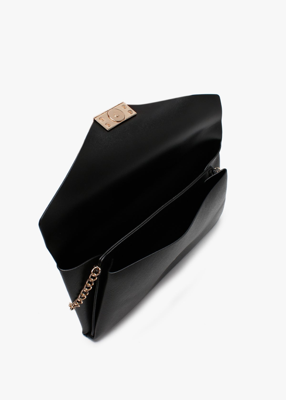 Arpie Black Saffiano Envelope Pochette Bag