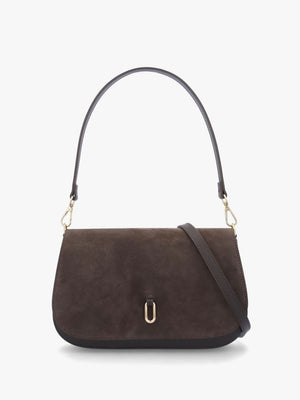 Inflap Brown Suede & Leather Cross-Body Bag