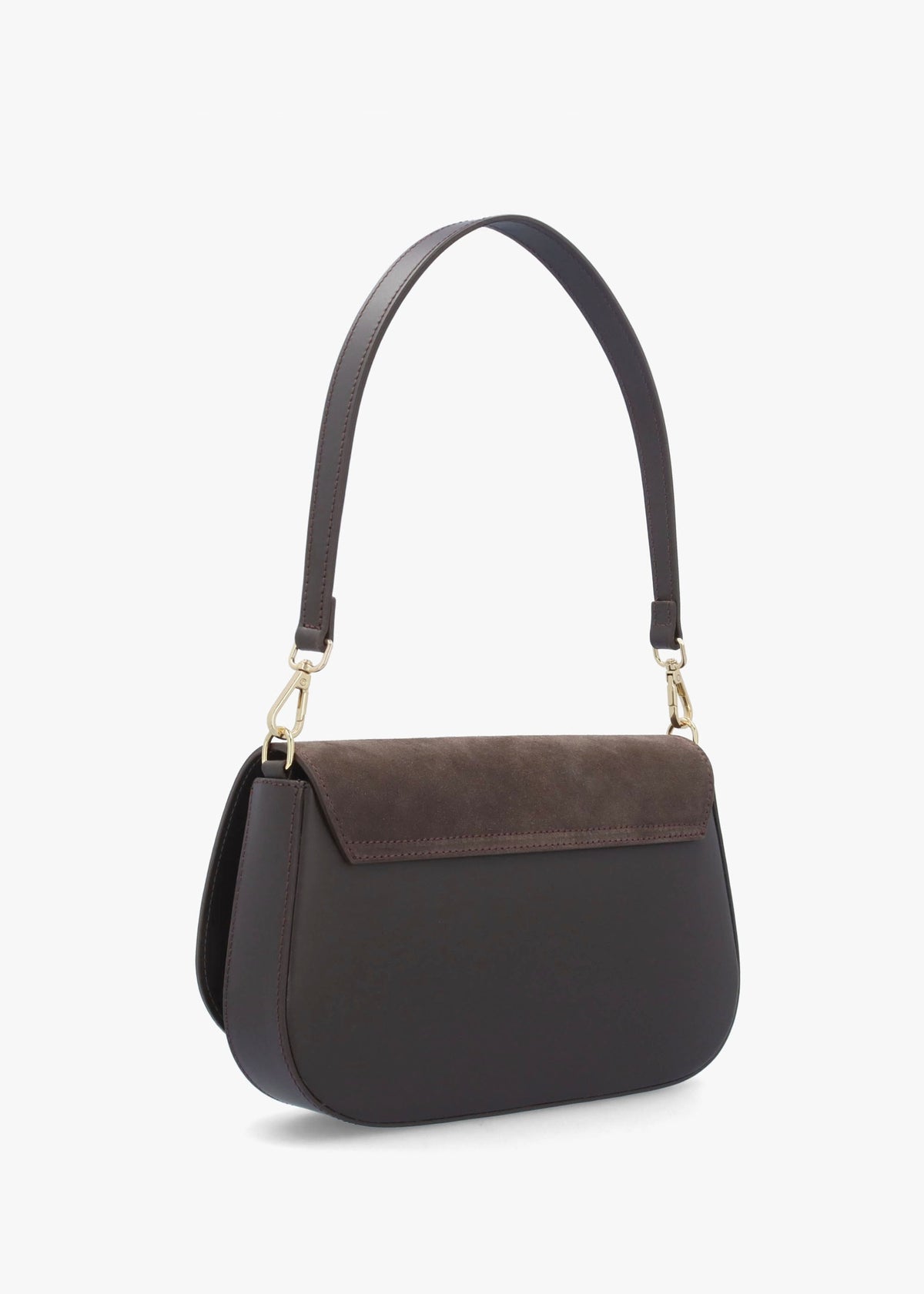 Inflap Brown Suede & Leather Cross-Body Bag