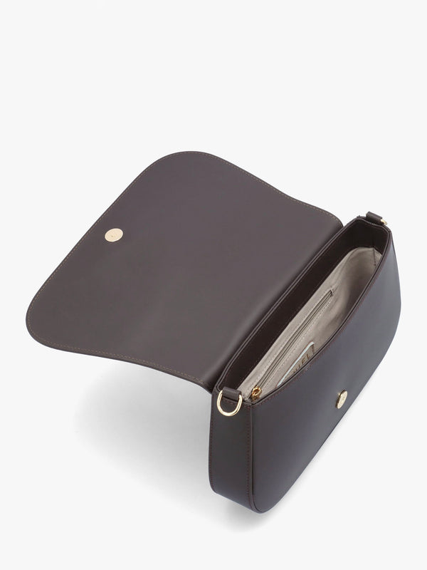 Inflap Brown Suede & Leather Cross-Body Bag
