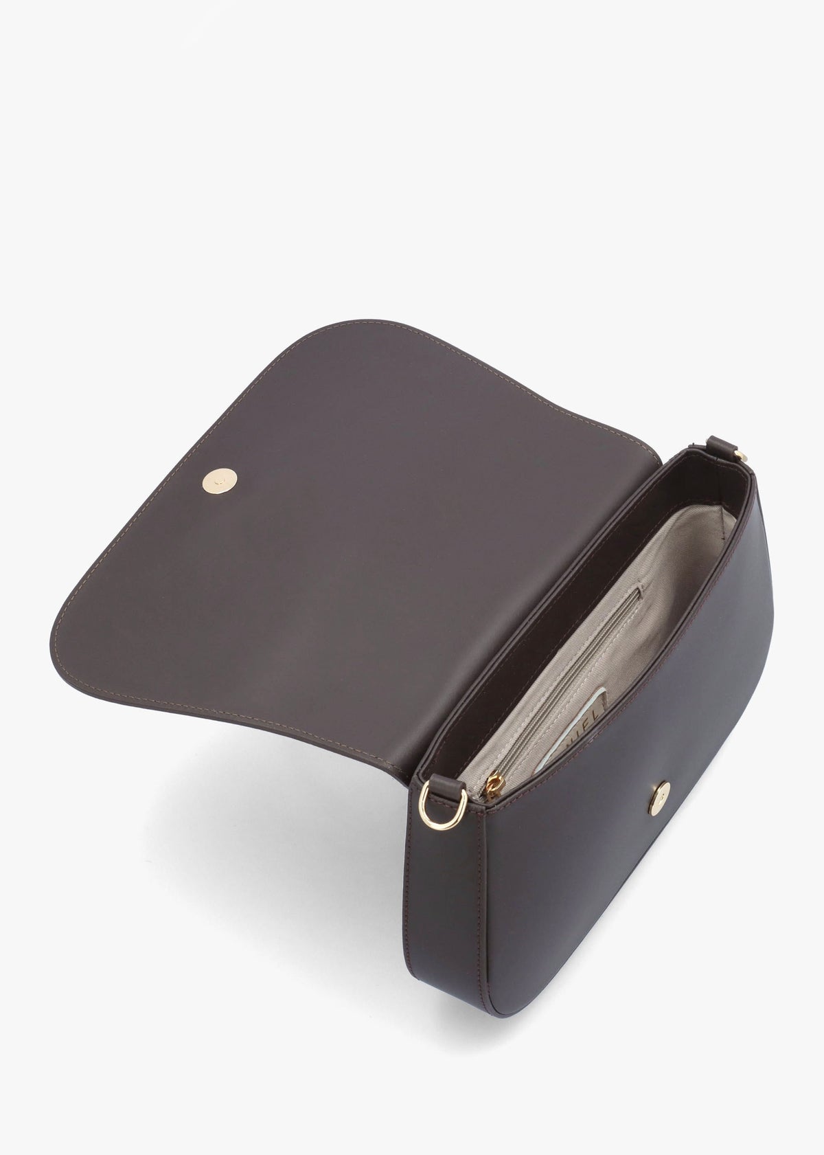 Inflap Brown Suede & Leather Cross-Body Bag