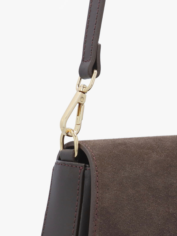 Inflap Brown Suede & Leather Cross-Body Bag