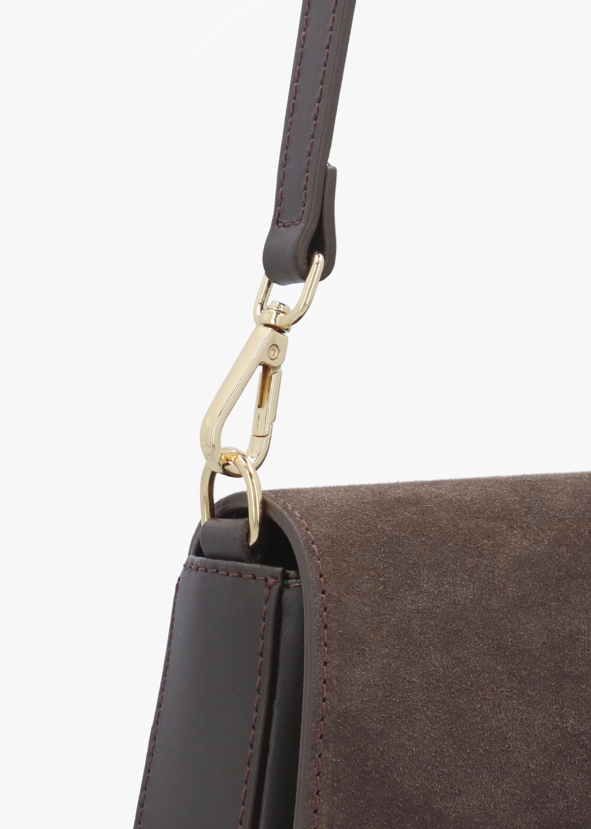 Inflap Brown Suede & Leather Cross-Body Bag