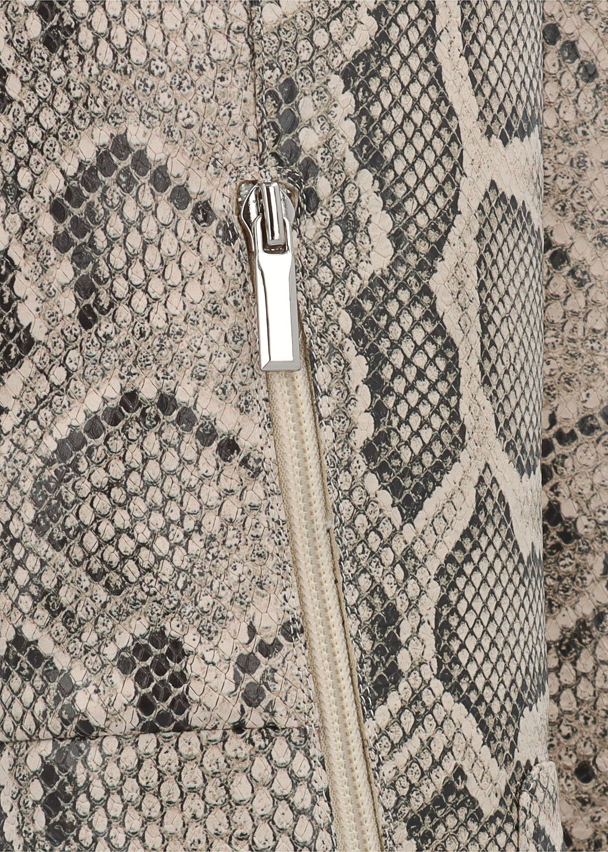 Saffia Beige Leather Reptile Slim Heel Knee Boots