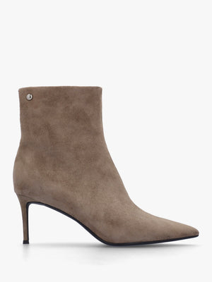 Swift Mink Suede Mid Heel Ankle Boots