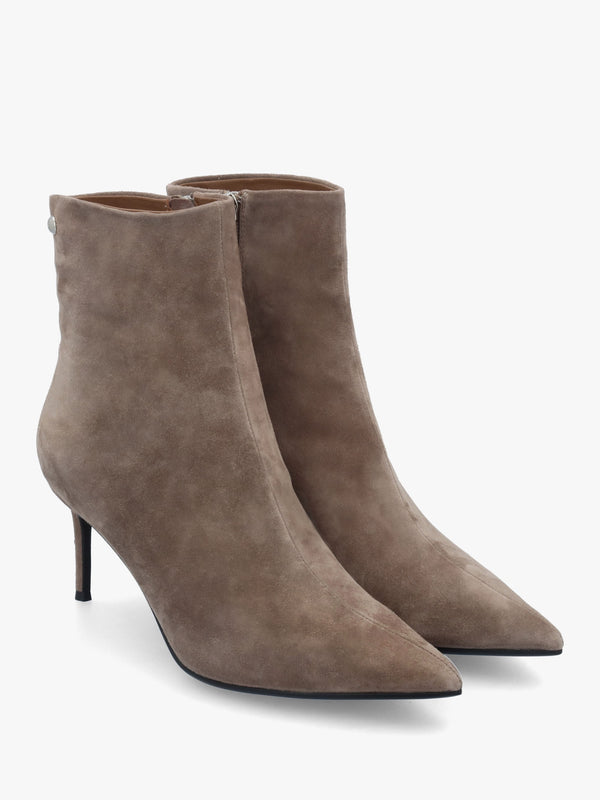 Swift Mink Suede Mid Heel Ankle Boots