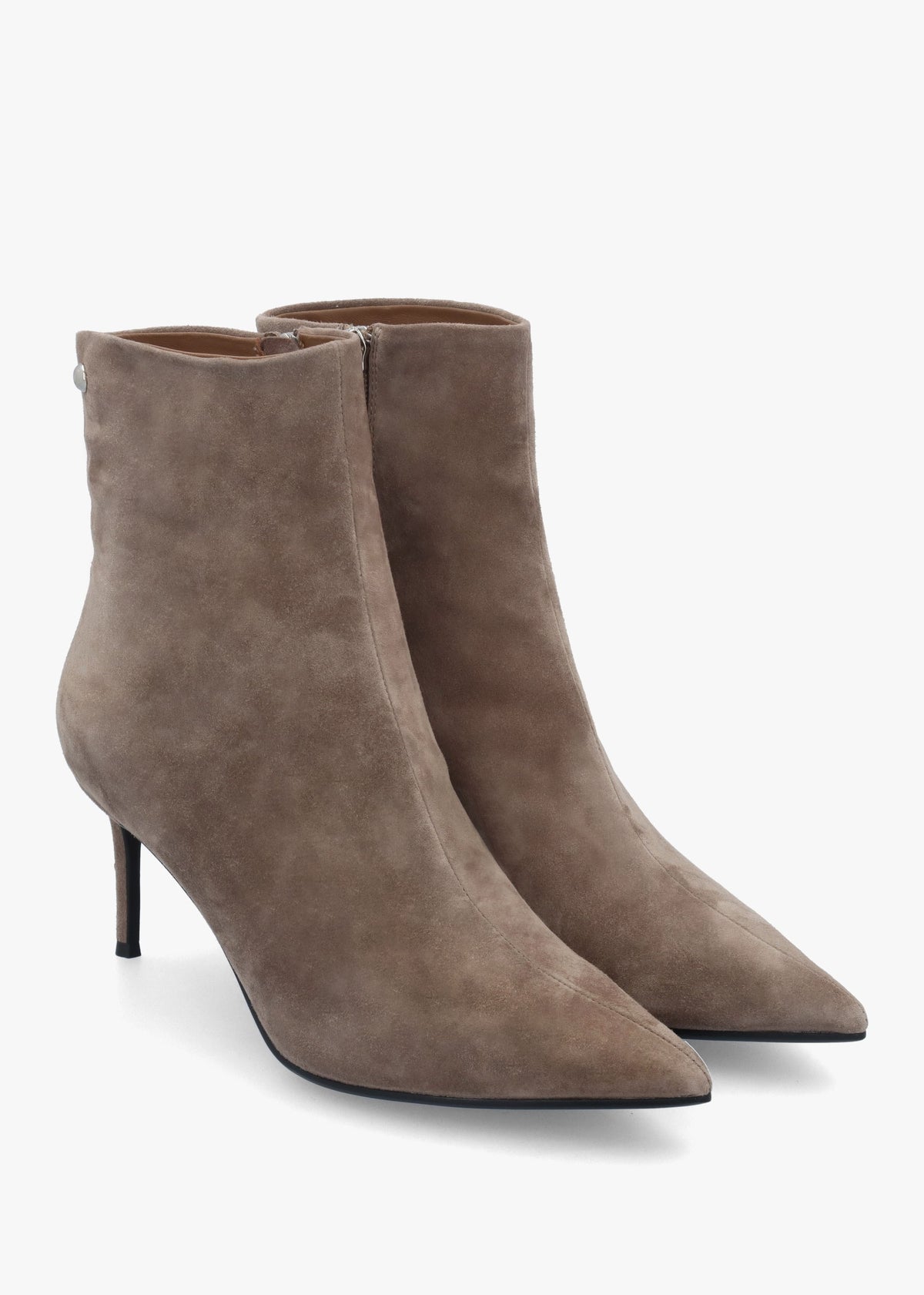 Swift Mink Suede Mid Heel Ankle Boots