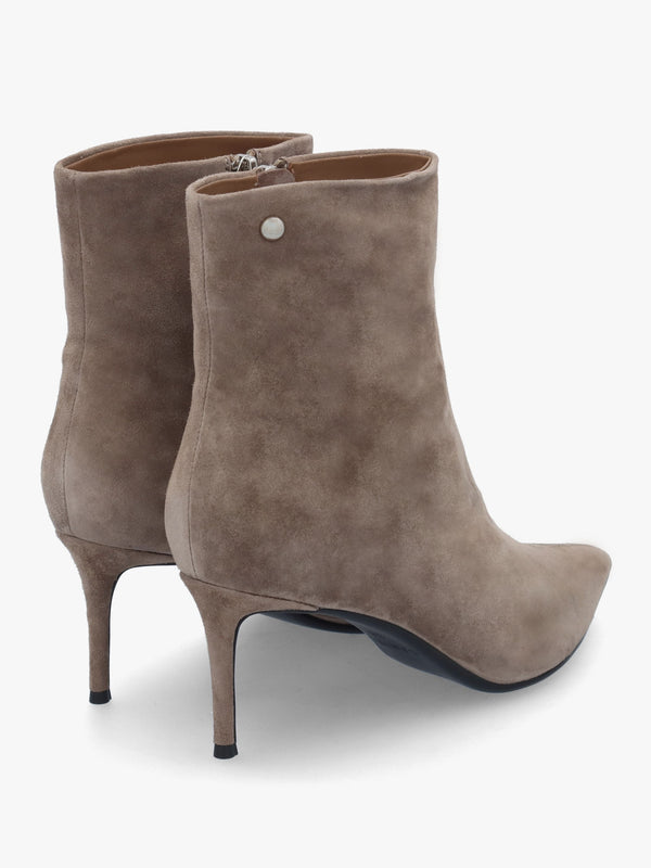 Swift Mink Suede Mid Heel Ankle Boots