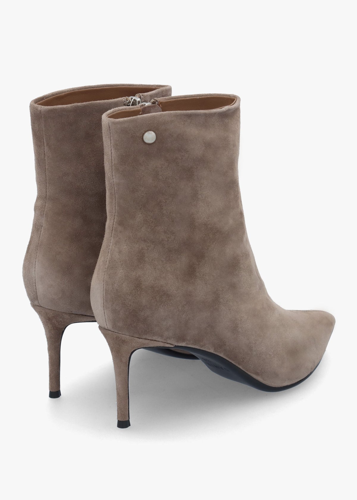 Swift Mink Suede Mid Heel Ankle Boots