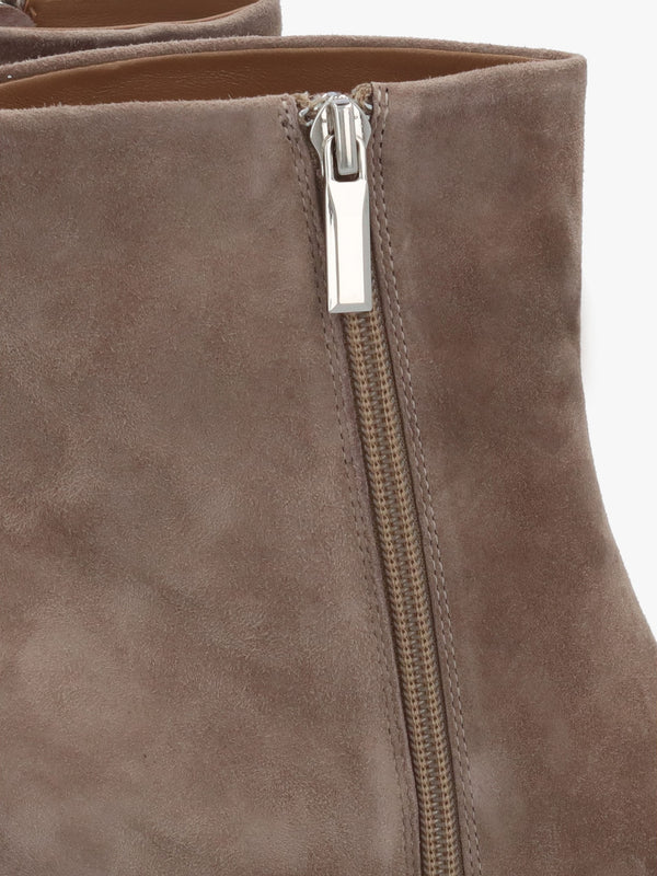 Swift Mink Suede Mid Heel Ankle Boots