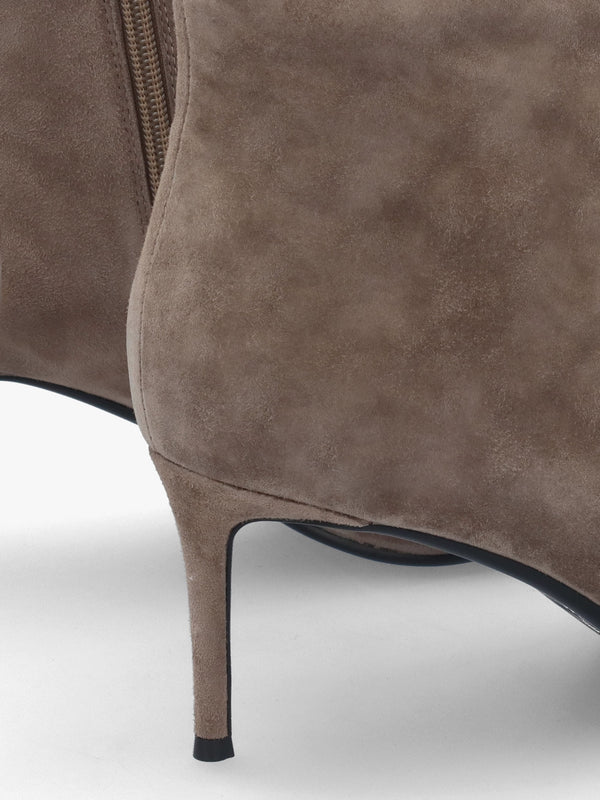 Swift Mink Suede Mid Heel Ankle Boots