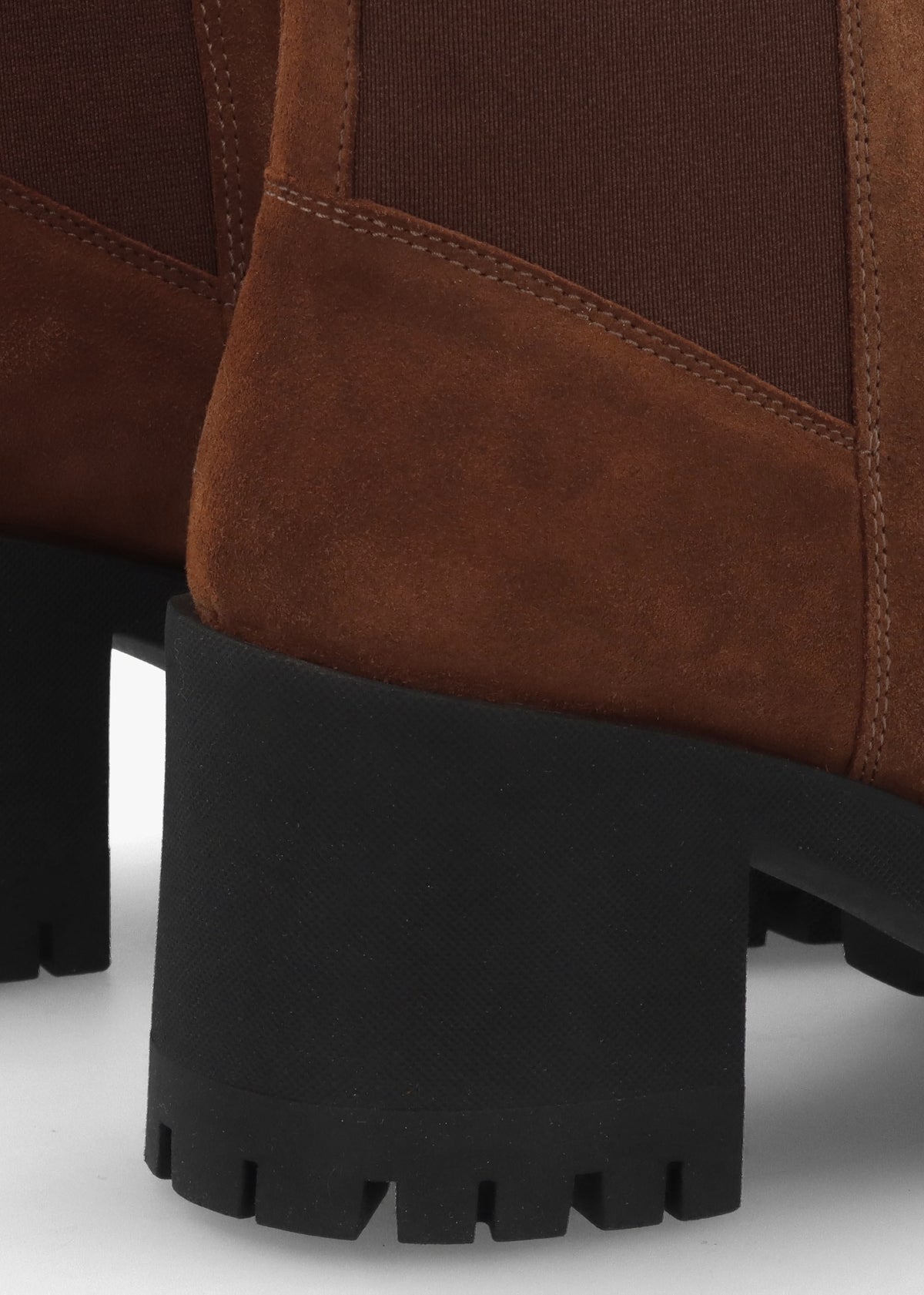Luxor Tan Suede Block Heel Chelsea Boots