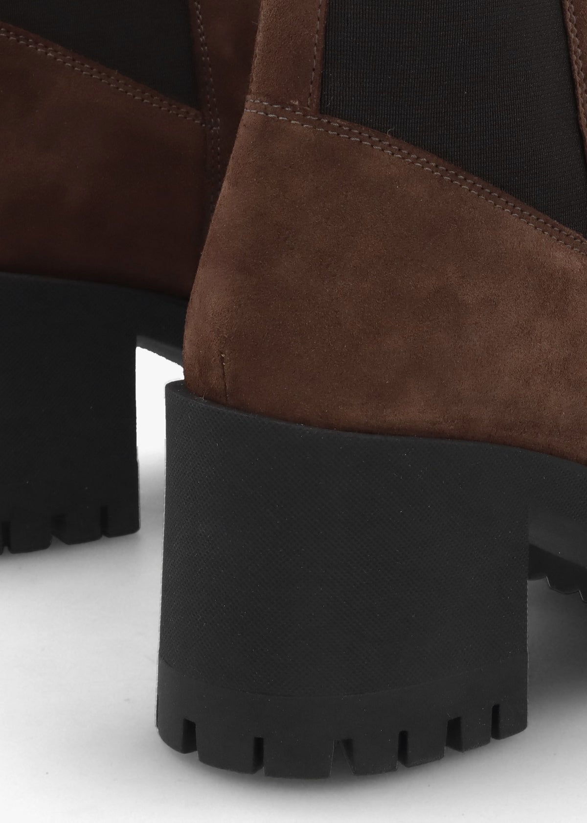 Luxor Brown Suede Block Heel Chelsea Boots